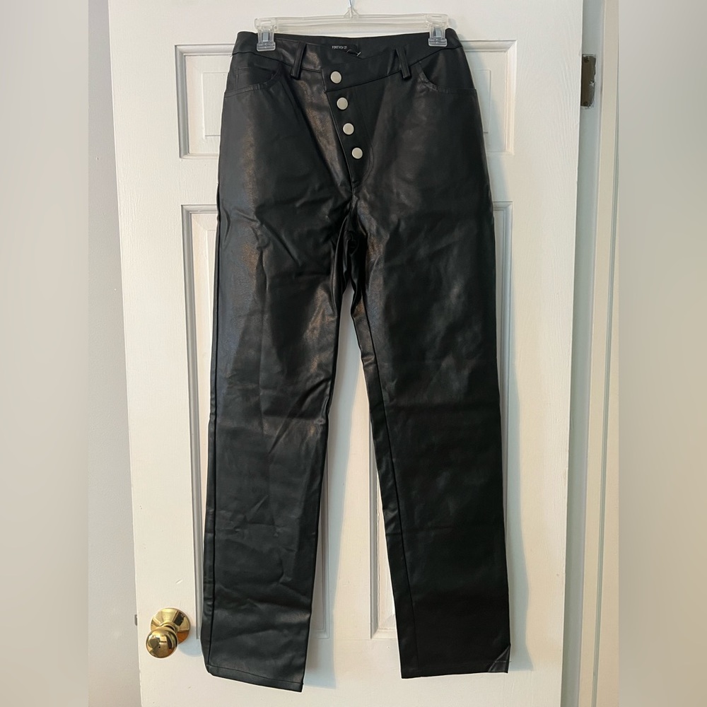 BRAND NEW Leather Pants (size small, color black, brand Forever 21)